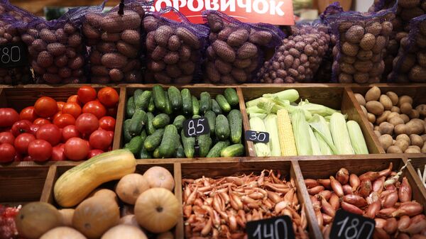 Овощи на одном из прилавков